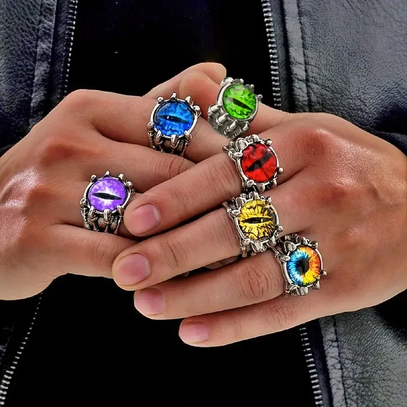 10/20/30/50 قطعة/الوحدة خمر الشرير سحر الحيوان البومة العين خواتم الاصبع للرجال امرأة مزيج نمط الهيب هوب مجوهرات اكسسوارات هدية حفلة