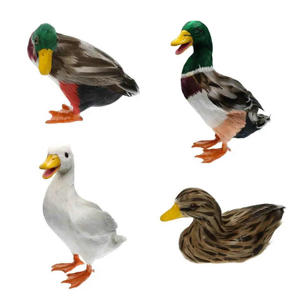 Vivid Home Artificial Feathered Duck Fur Imitation Animal Patio Garden Decor