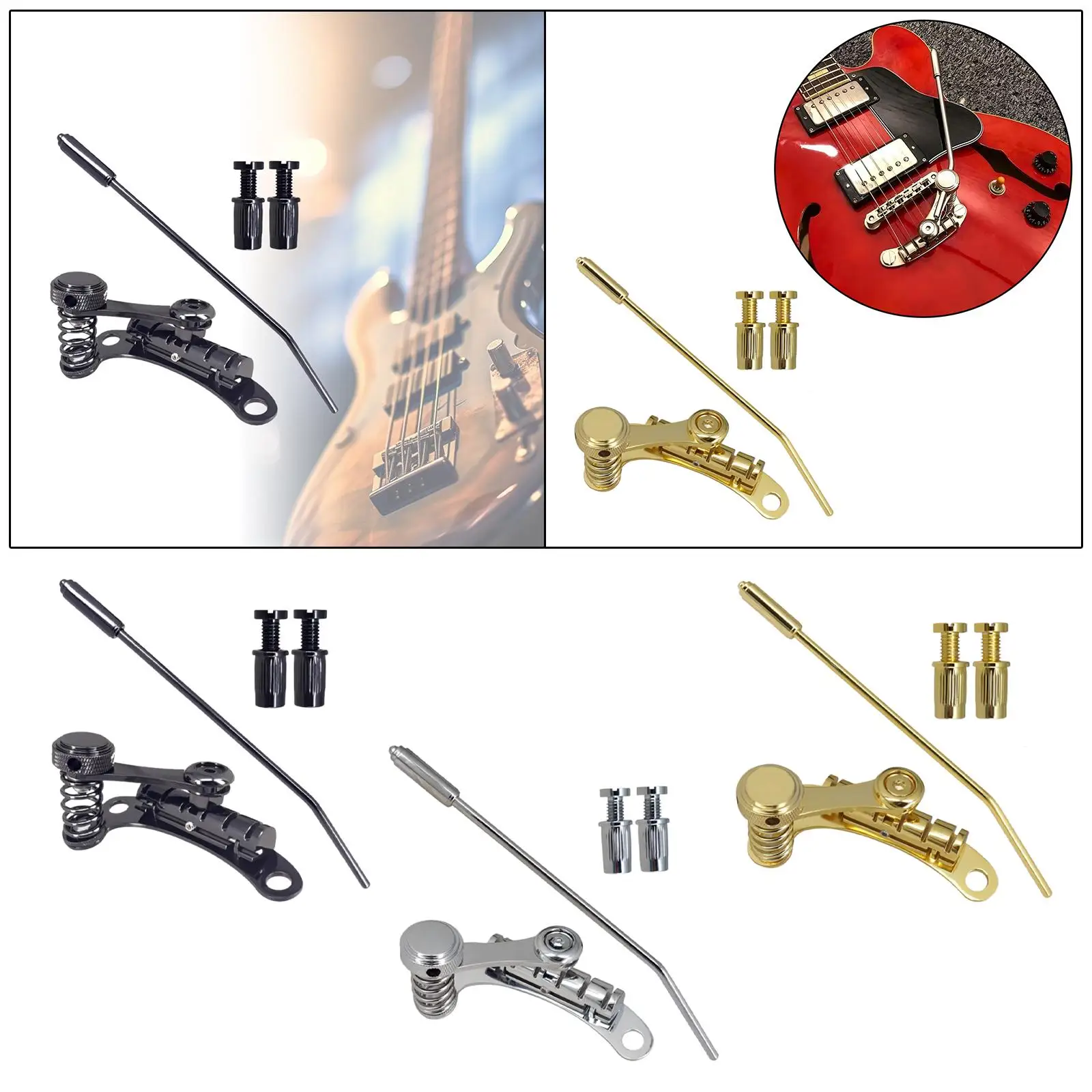 

Electric Guitar Bridge Roller Saddles Spare Parts Easily Install Replaces Professional Zinc Alloy Tremolo Bridge with Stop Bar