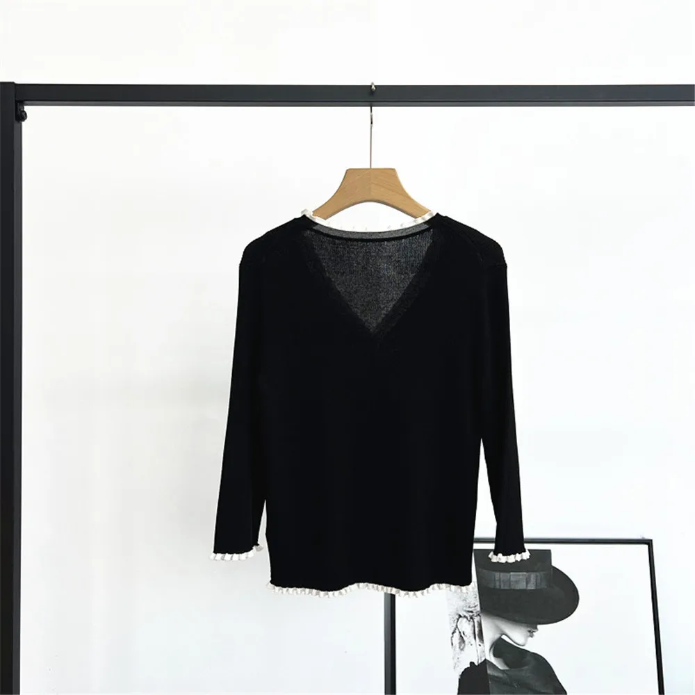 25 Autumn/Winter New Women's V-neck Cardigan Single Breasted Long Sleeved Knitted Sweater