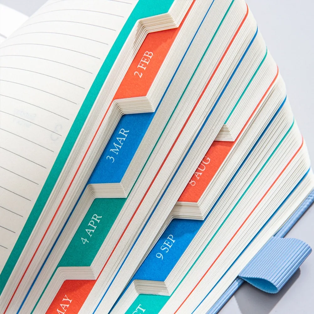 A5 2027 Constellation Pattern Calendar Notebook PU Leather Wear-resistant To-do List Notebook English Bookmark