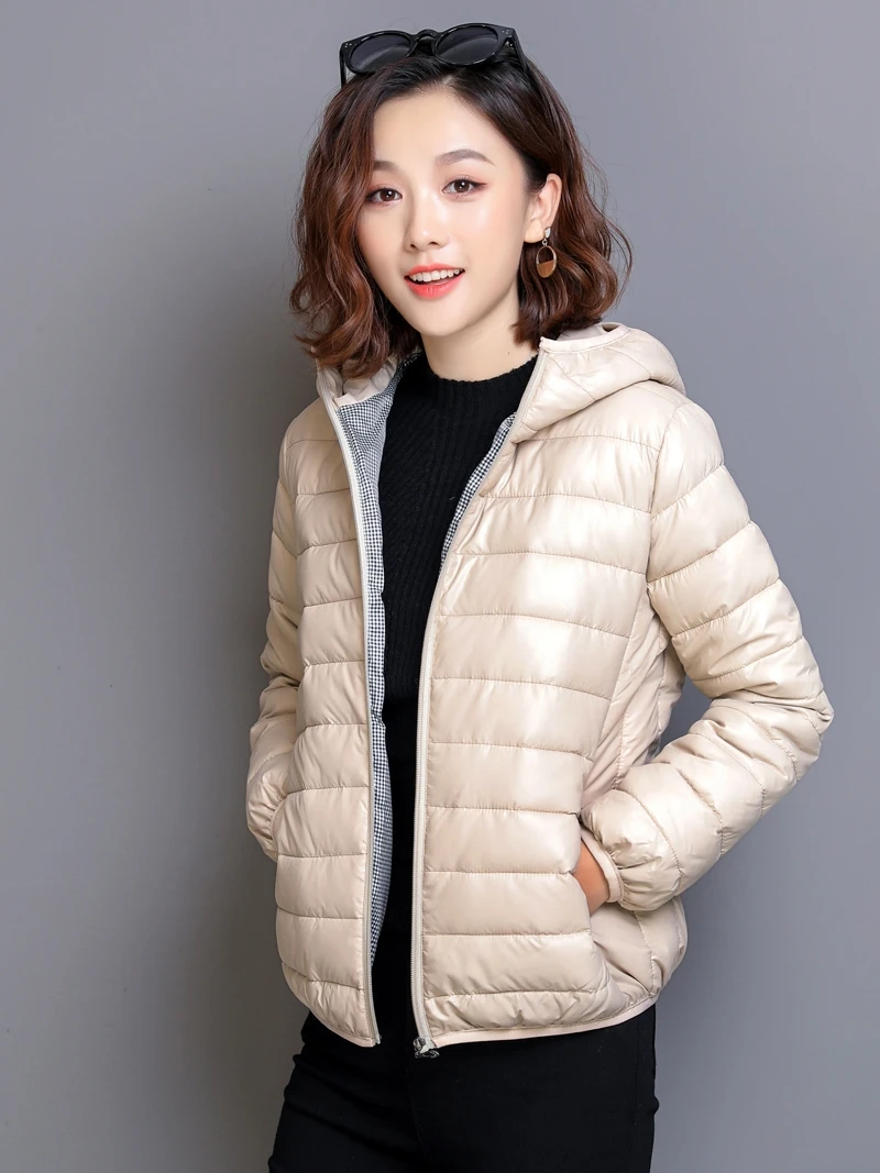 Women's Winter Jaet Lightweight down Cotton Coat ort Faion Loose Korean Sle Commute Thiened Cotton Clothes