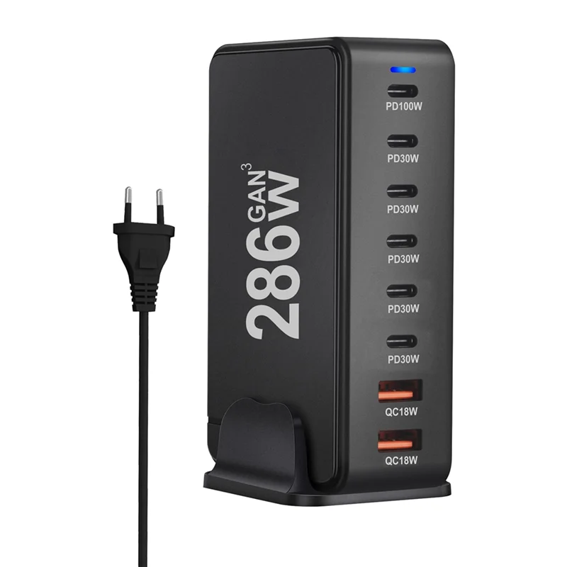 

【Flash Sale】New 286W Gan Desktop Charger 8 Ports USB PD 6C2A Charger Fast Charging For Iphone 15