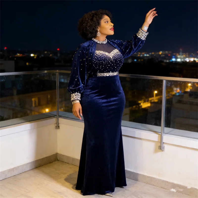 

Элегантные бархатные африканские платья для женщин больших размеров, вечерние платья с бисером, кафтаны, дубайские абайи, анкара, дашики, свадебные и праздничные платья, робы.