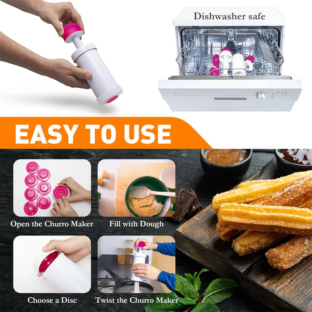 1pc DIY Manual Cookie Press Maker Machine Gun Decorating Squeezing Machine for Making Churros Device Fritters Baking Tool