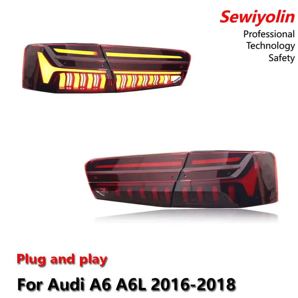 

Car LED Taillight Auto Assemblies For Audi A6 A6L 2016-2018 DRL Brake Turn Signal Lamp Plug and Play