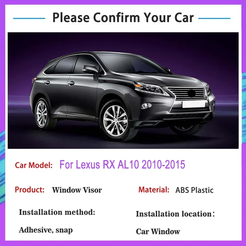 For Lexus RX AL10 2010 2011 2012 2013 2014 2015 Window Visor Window Rain Guard Weathershield Sun Rain Guard Window Visor Guards