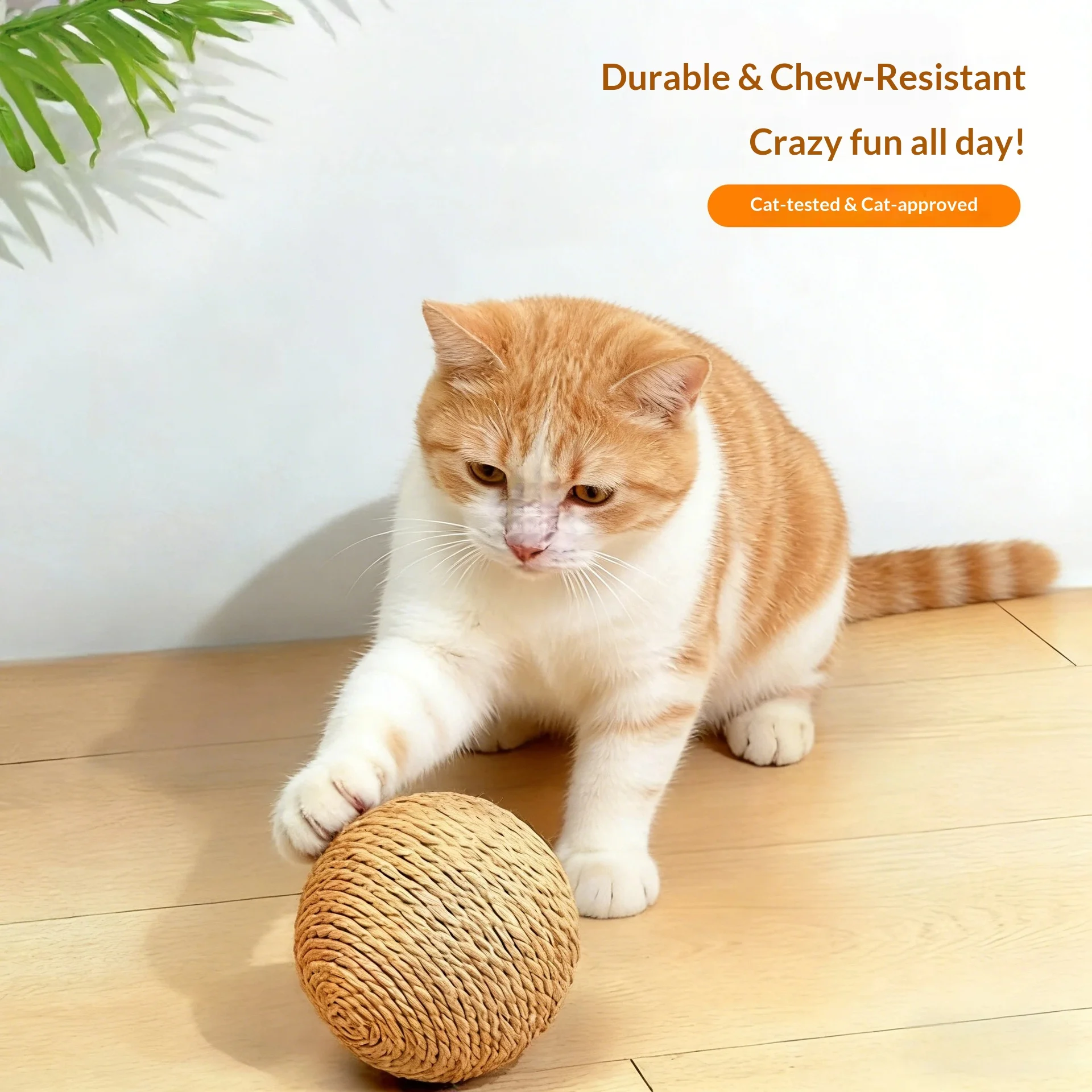 3Pcs Pet Cat Toy Play 6cm Sisal Paper Rope Ball Extra Large Self-Pleasure RelieveChewing Artifact Funny Cat Stick Teeth Grinding - view 4