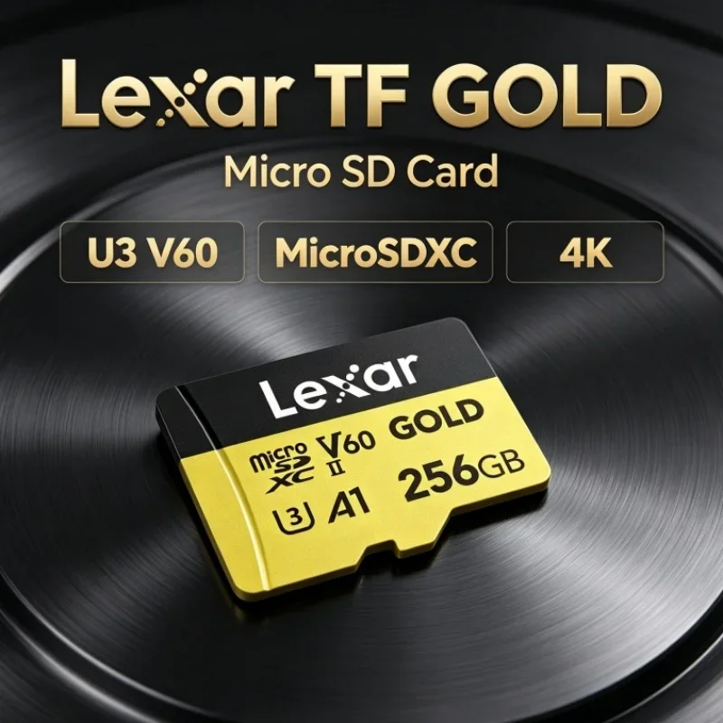 Lexar TF GOLD Professional microSDXC SD Card 4K Memory Card A1 C10 U3 V60 128GB 256GB TF Card for Drone