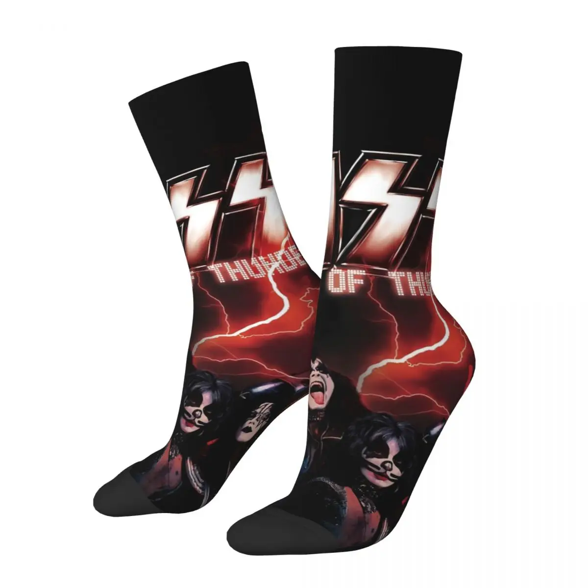 

Kiss Band Print Socks God Of Thunder Leisure Stockings Spring Non Slip Ladies Socks Soft Breathable Design Climbing Socks