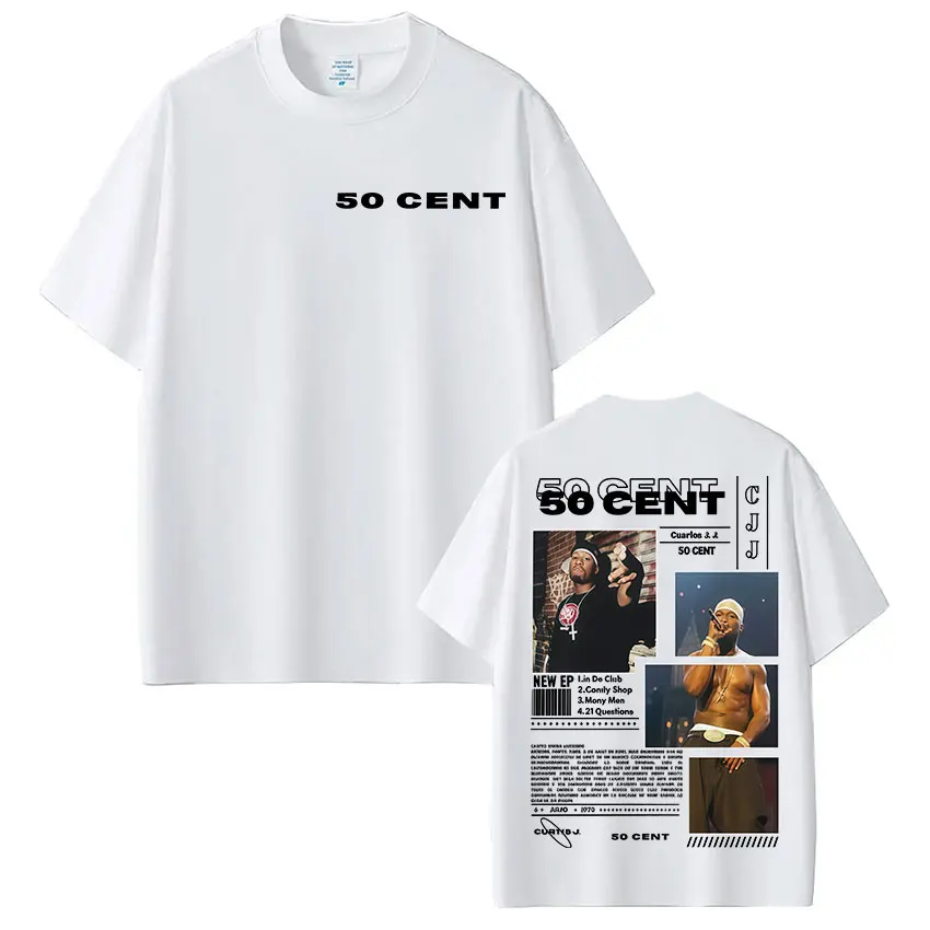 Rapper 50 Cent Tour 2026 Album Graphic T Shirts Mens women Clothing Hip Hop Rock Short Sleeve T-shirt Fashion Oversized  T Shirt