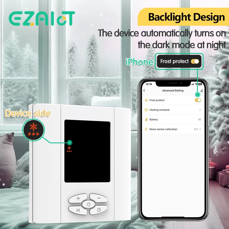 Tuya-Zigbeeインテリジェントサーモスタット,バッテリー電源,水,ガスボイラー,温度コントローラー,アクチュエーター,音声,alexa,Google Home