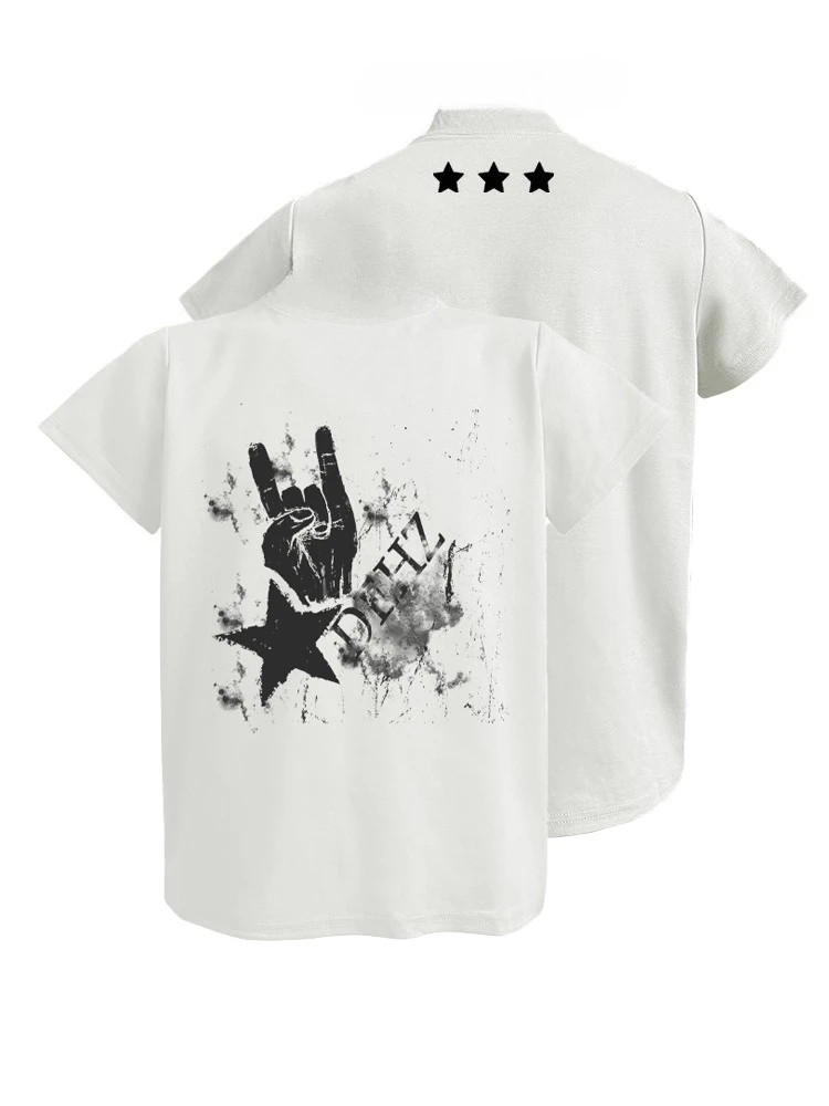 

Dehz25SScleanfit Short Front Shoulder Slim Short Sleeve T-shirt Men's 2025 New Heavy Vintage Top Couple with The Same Trendy