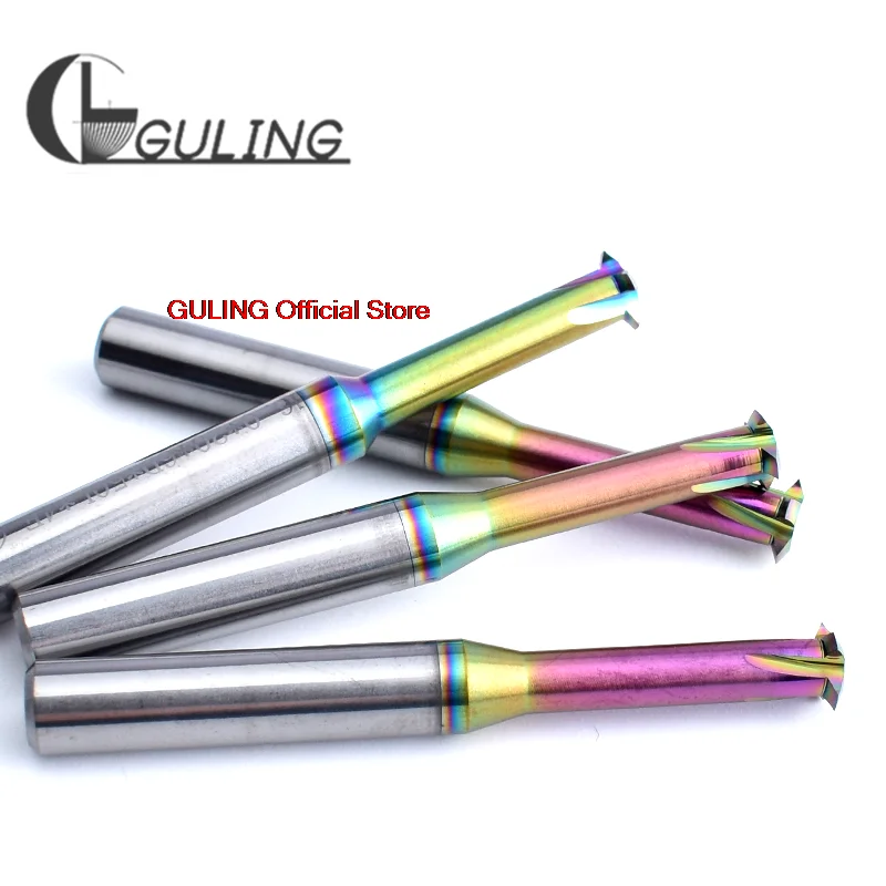Imagem -05 - Guling-única Linha do Dente do Carboneto Contínuo Que Trituram Máquina do Cnc Cortador do Moinho m1 M1.6 m2 m3 m4 m5 m6 m8 M10 M12 M14