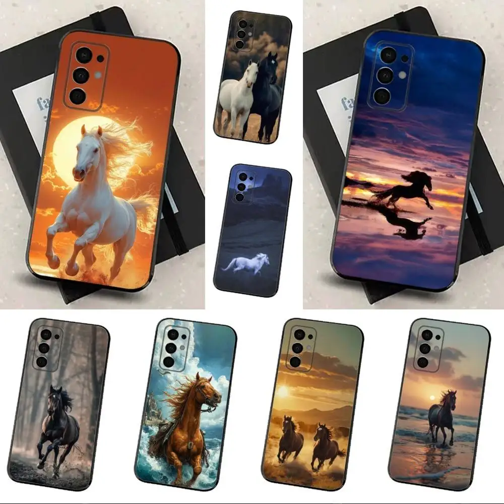 

Art Galloping Horse Phone Case For Samsung Galaxy A91,A80,A73,A72 ,A71,A53A52,A32 ,A31A22,A21s,A20,Black Cover