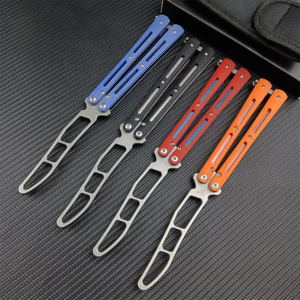 

Portable Butterfly Training Knife Foldable CSGO Balisong Trainer Pocket Flail Knife Uncut Blade Outdoor Games Knife Gift