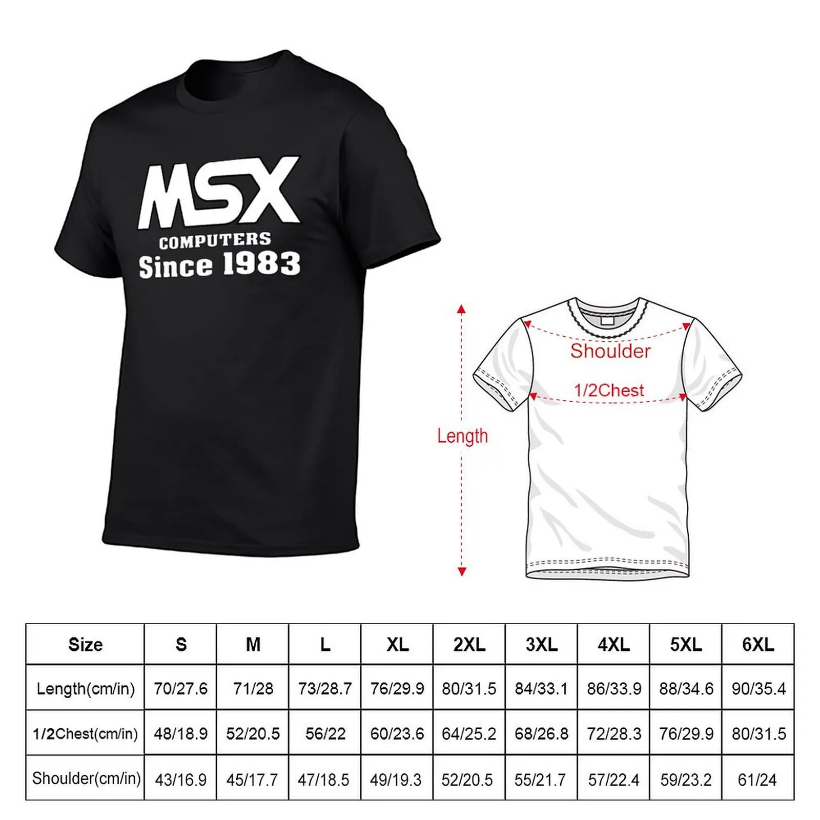 MSX computer since 1983 T-Shirt sports fans hippie clothes blacks mens workout shirts