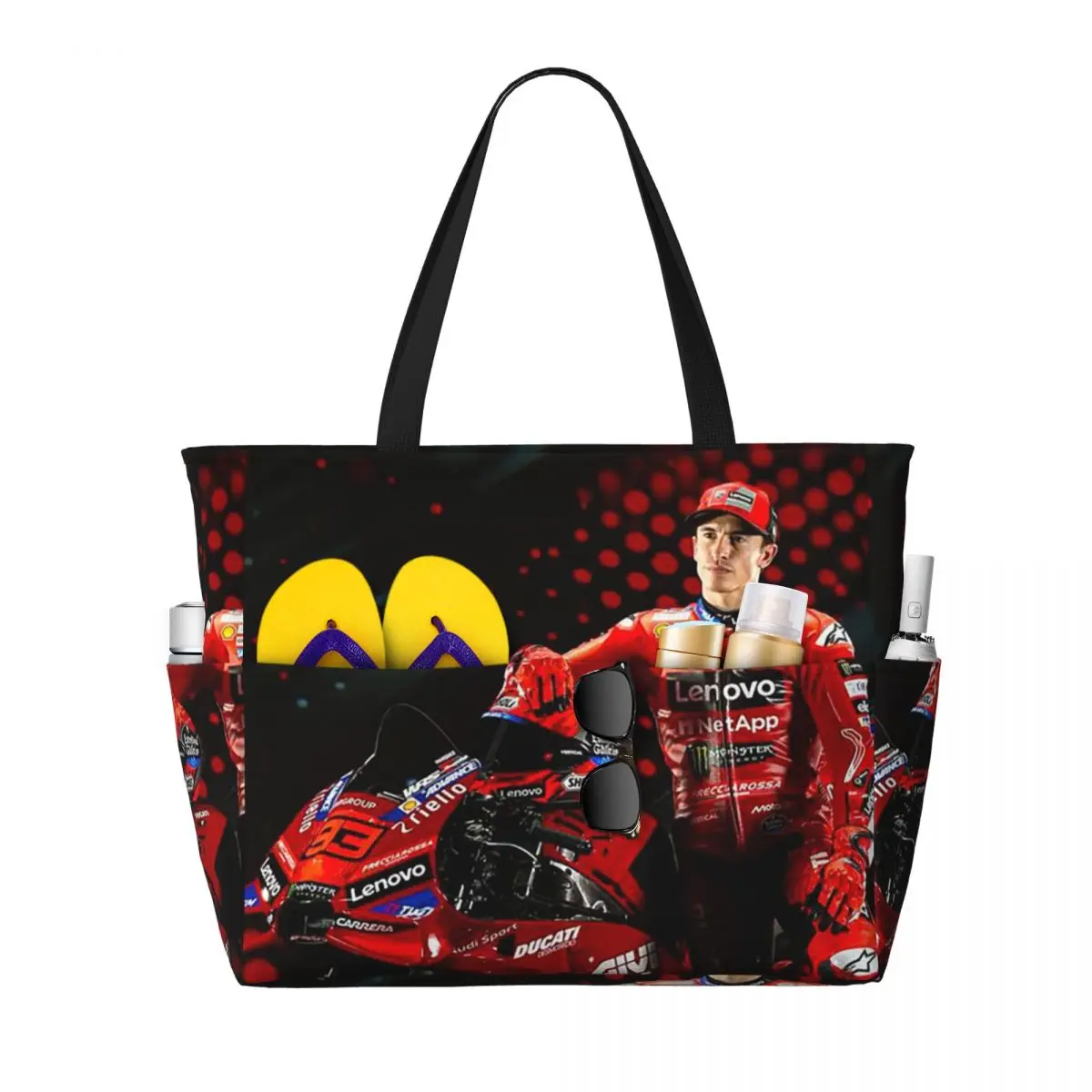 Motorcycle Marqueze Beach Tote Bag Sport Gym Yoga Duffle Large Tote Bag Women Travel Bag Fitness bag