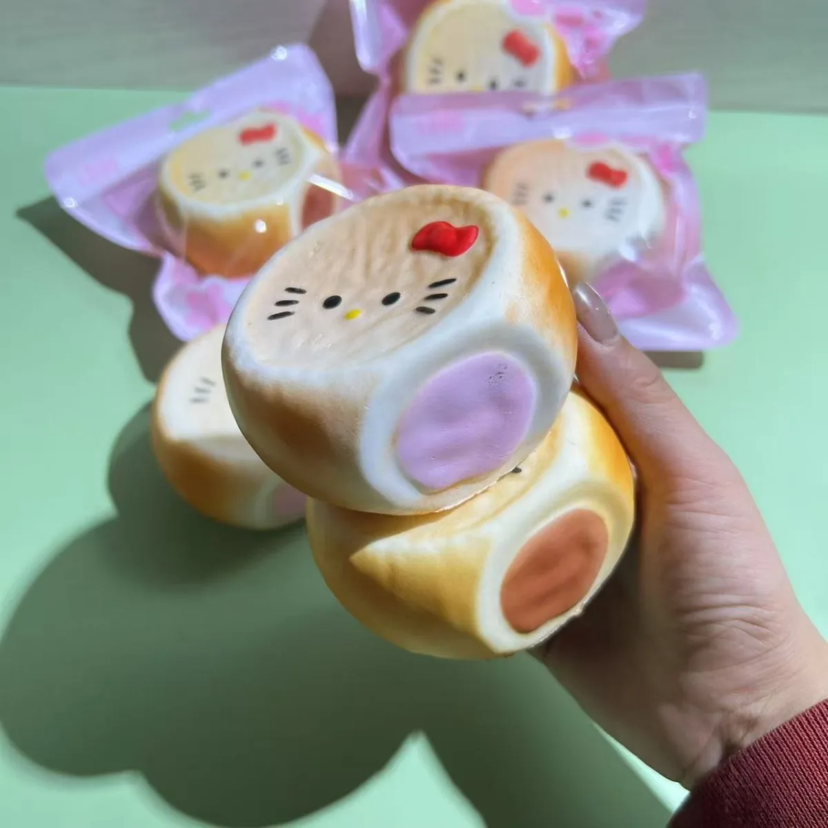 مرحبا كيتي أنيمي الكرتون لينة تدفق بطيئة القلب نفخة لعبة ساندويتش الإجهاد الإغاثة ضغط اللعب هدية لصبي فتاة الأطفال #4