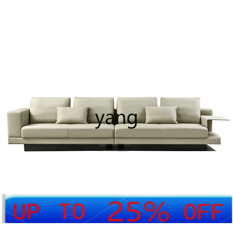 

LMM Italian light luxury modern simple Internet celebrity straight row living room combination leather sofa