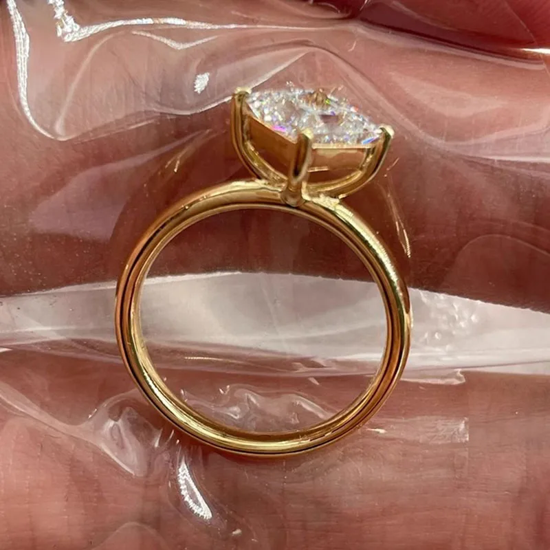 IGI Lab Growing Diamond Ring Princess D Color 1 2 3Ct Solid Pt950 Gold Ring Diamond wedding ring Factory Engagement Ring