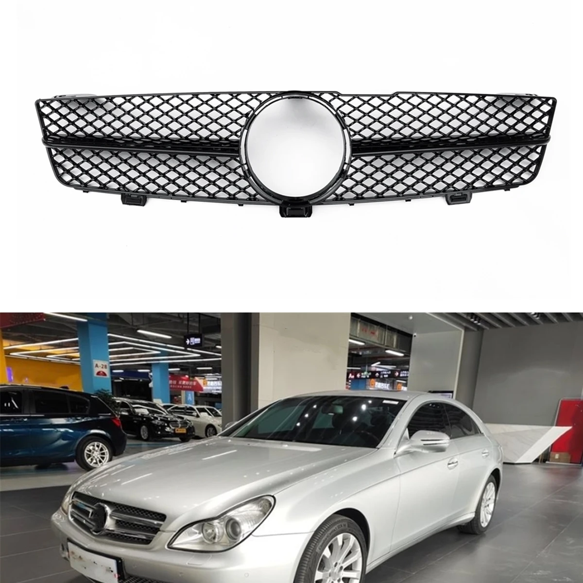 Car Front Grille Grill Upper Replacement Bumper Hood Mesh Grid For Mercedes Benz W219 CLS350 CLS55 AMG CLS63 AMG 2009-2011