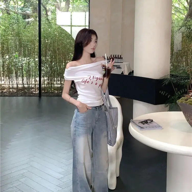 

Футболки с коротким рукавом, женские шикарные хлопковые кружевные бейки, удобные облегающие элегантные офисные костюмы, повседневные минималистичные стильные модные топы