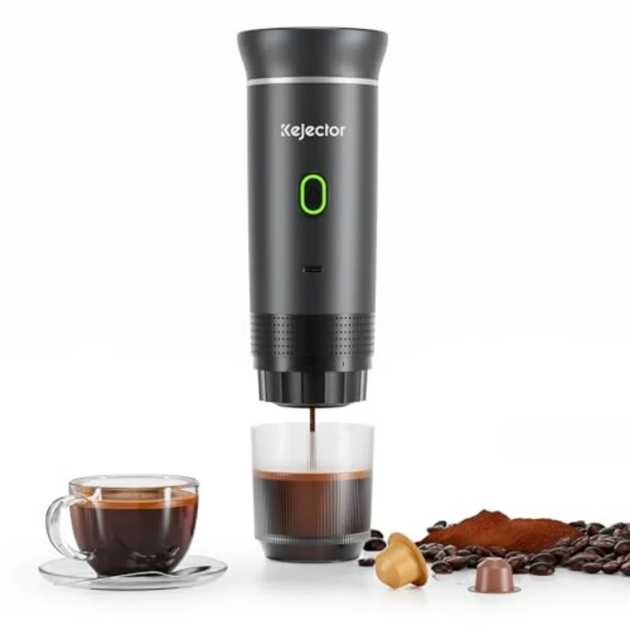 

Portable 20 Bar Nano Espresso Machine with Self-Heating USB-C 3-in-1 Coffee Maker for RV Hiking Camping Stainless Steel Body Bl