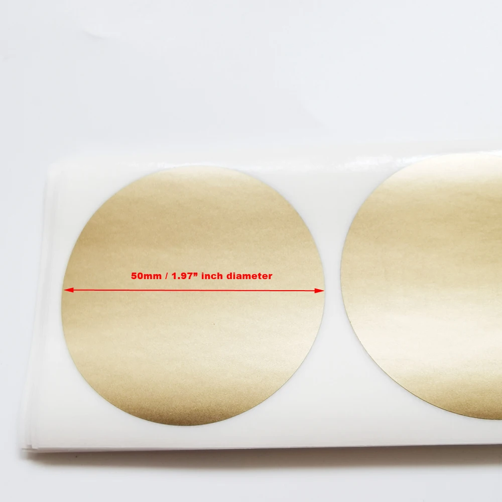 Dropshipping 100PCS 50mm 2" Circle Round Golden Scratch Off Sticker Protection Style