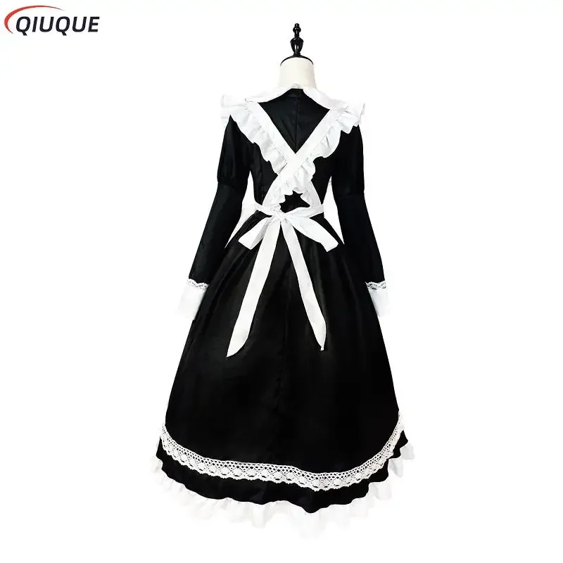 Traje de sirvienta para hombre y mujer, vestido blanco y negro, delantal, vestido Lolita, disfraz de cafetería, disfraz de cosplay, mucama S-5XL