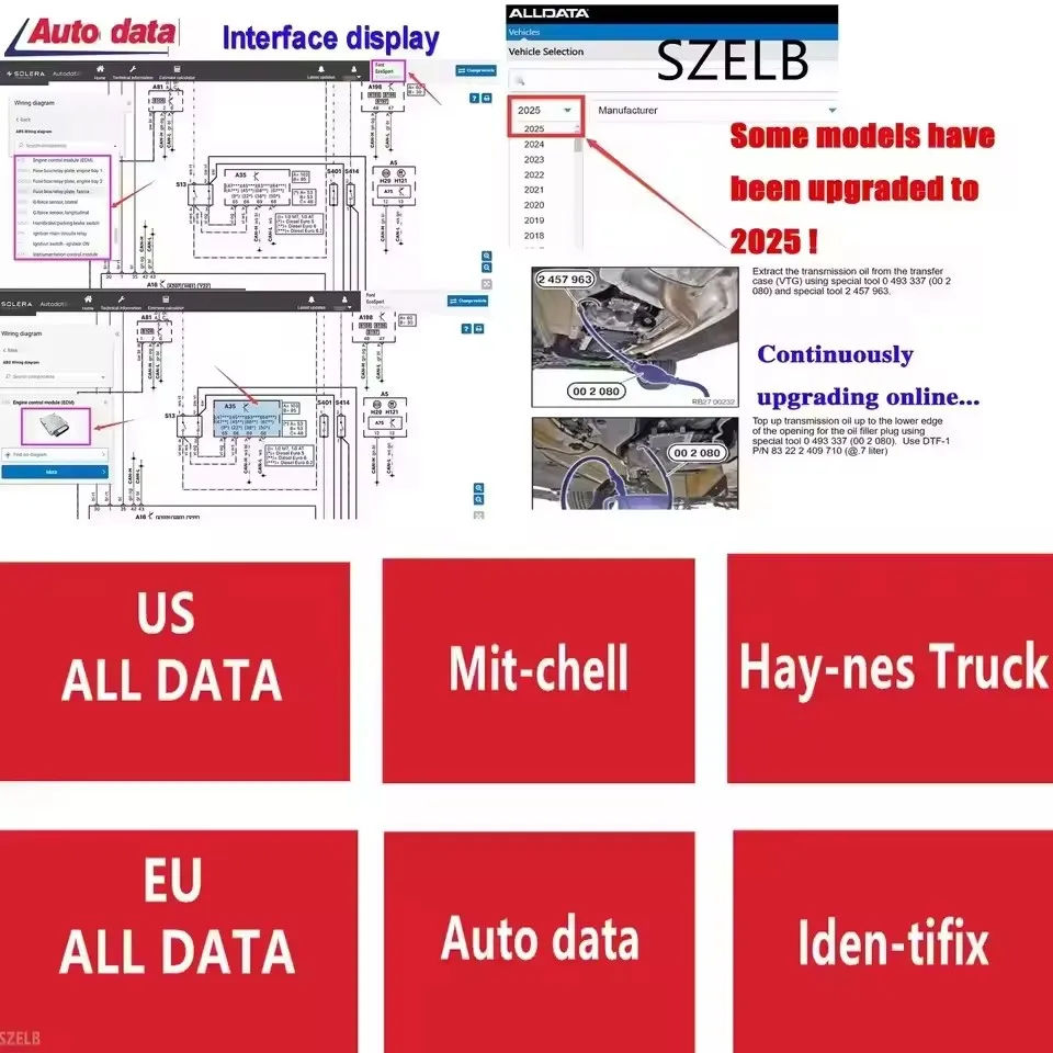 2023 Auto repair software Alldata 10.53 + Autodata 3.45 + ATSG 2017 Automotive Maintenance Software auto car diagnostic install