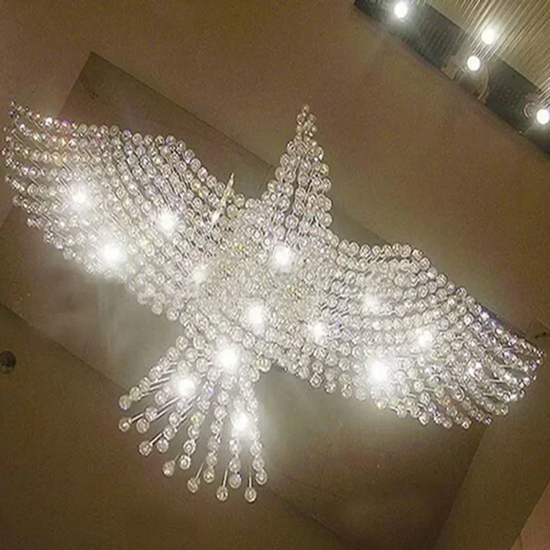 New Design Eagles Pendant Light Modern Lighting Lusters Luxury Living Room Crystal Chandeliers For Villa Lobby Hotel Engineering