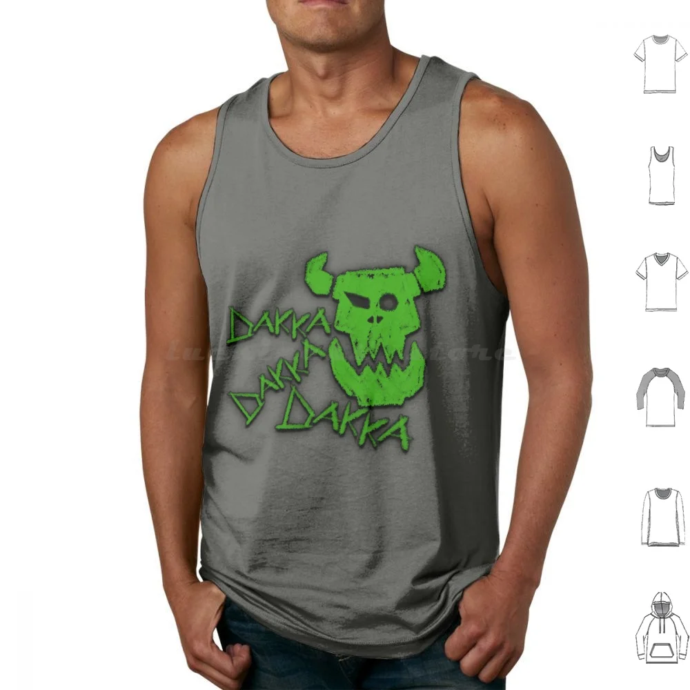 Dakka Tshirt Tank Tops Print Cotton Dakka Ork Twitch Stimz Stimzn Green Is Better