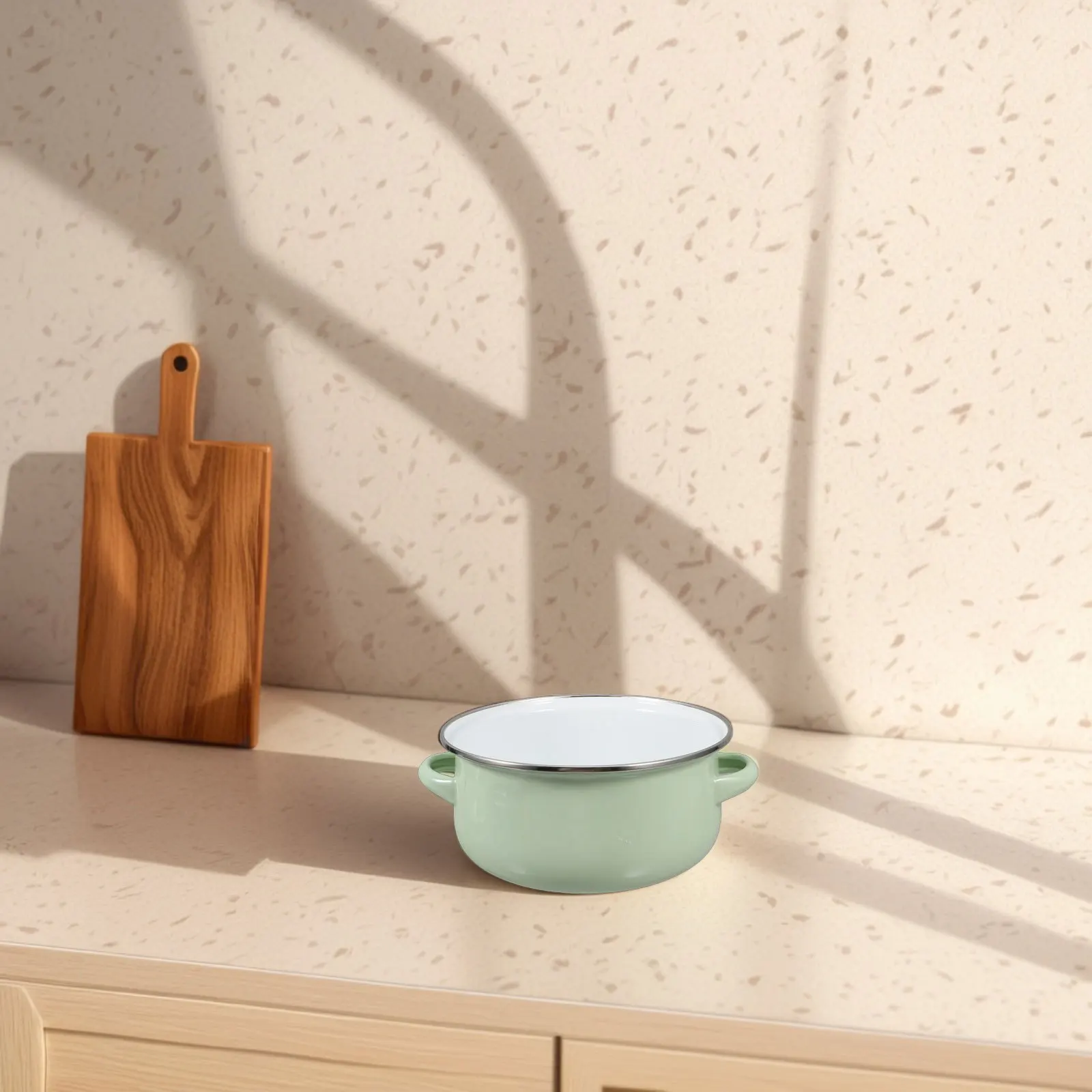 

1.7L Vintage Enamel Stockpot Soup Pot For Home Kitchen Stew Pan Multifunctional Milk Porridge Meat Braising Fireproof Nonstick