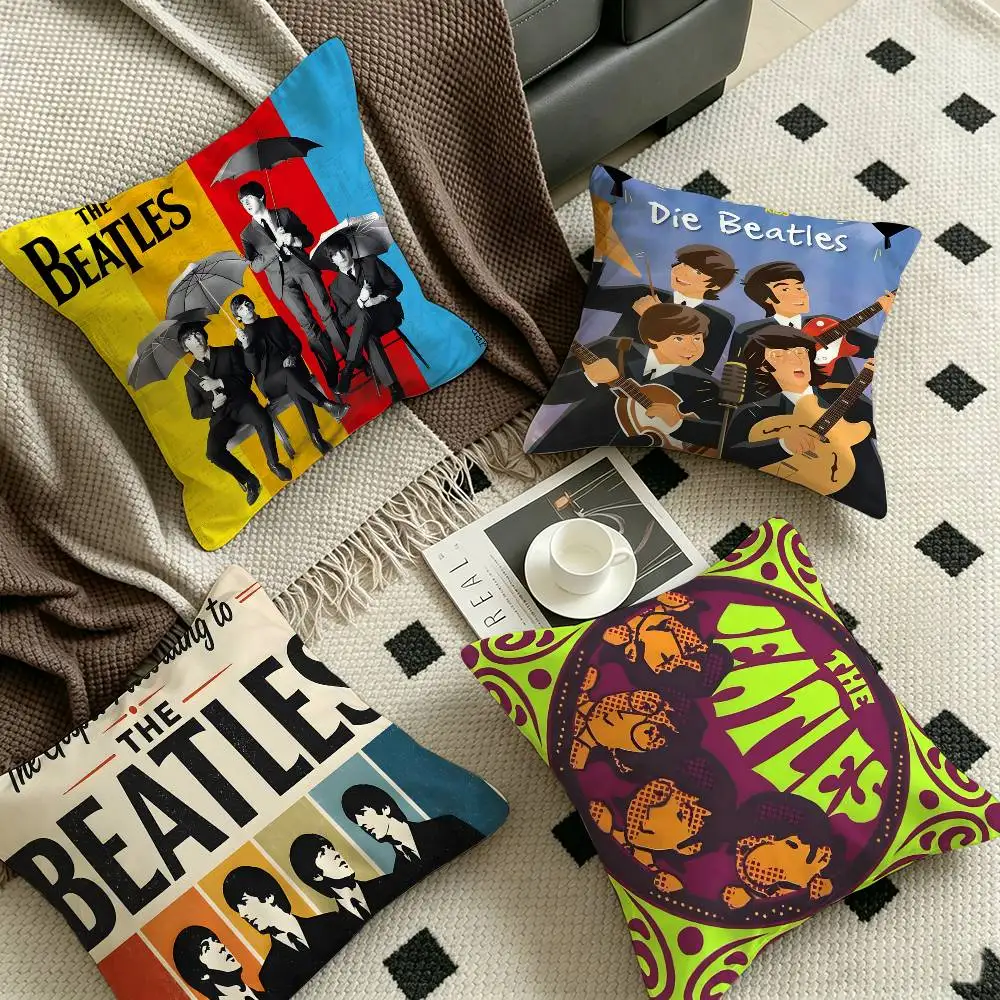 T-The-B-Beatles Rock Band Cushion Cover Pillowcase Upholstery Sofa Throw Pillow Home Decor Pillowcas