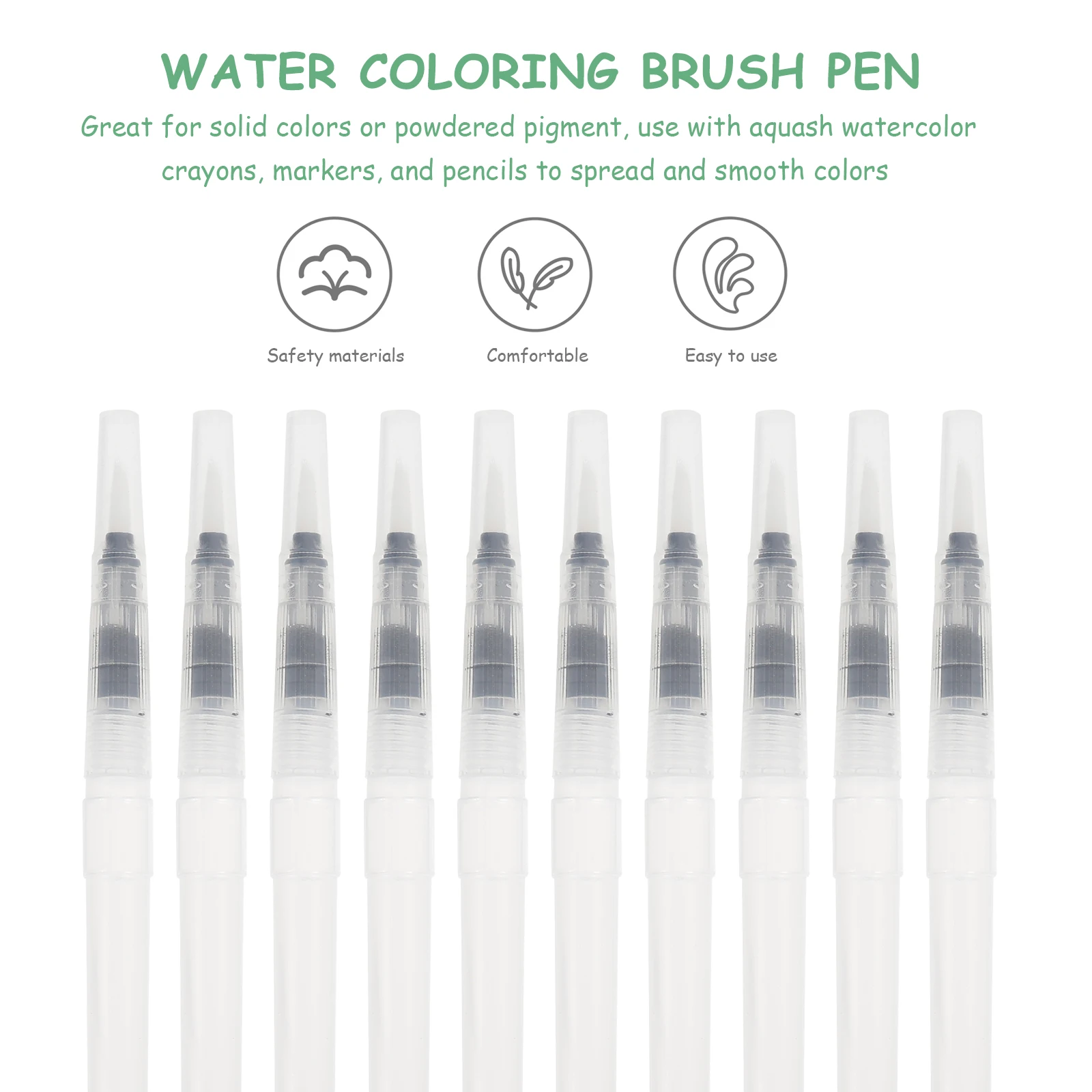 

10pcs Brush Pens Brush Pens Set Kids Student Painting Water Soluble Colored Pencils Supplies