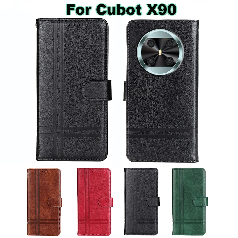 For чехол на Cubot X90 Case Book Stand Leather Capa Phone Cover For Capinha De Celular Cubot X90 X 90 CubotX90 Wallet Cases Etui