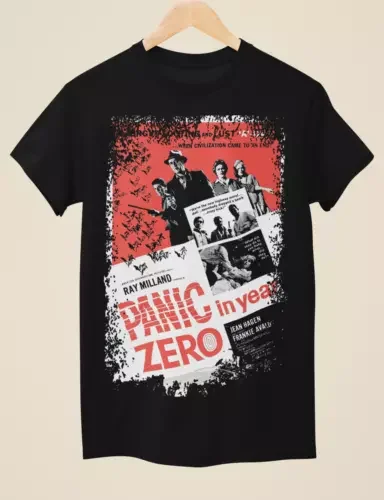 Panic in Year Zero (1962) - Movie Poster inspired Unisex Black T-Shirt Tees High Quality 100%Cotton Short Sleeve