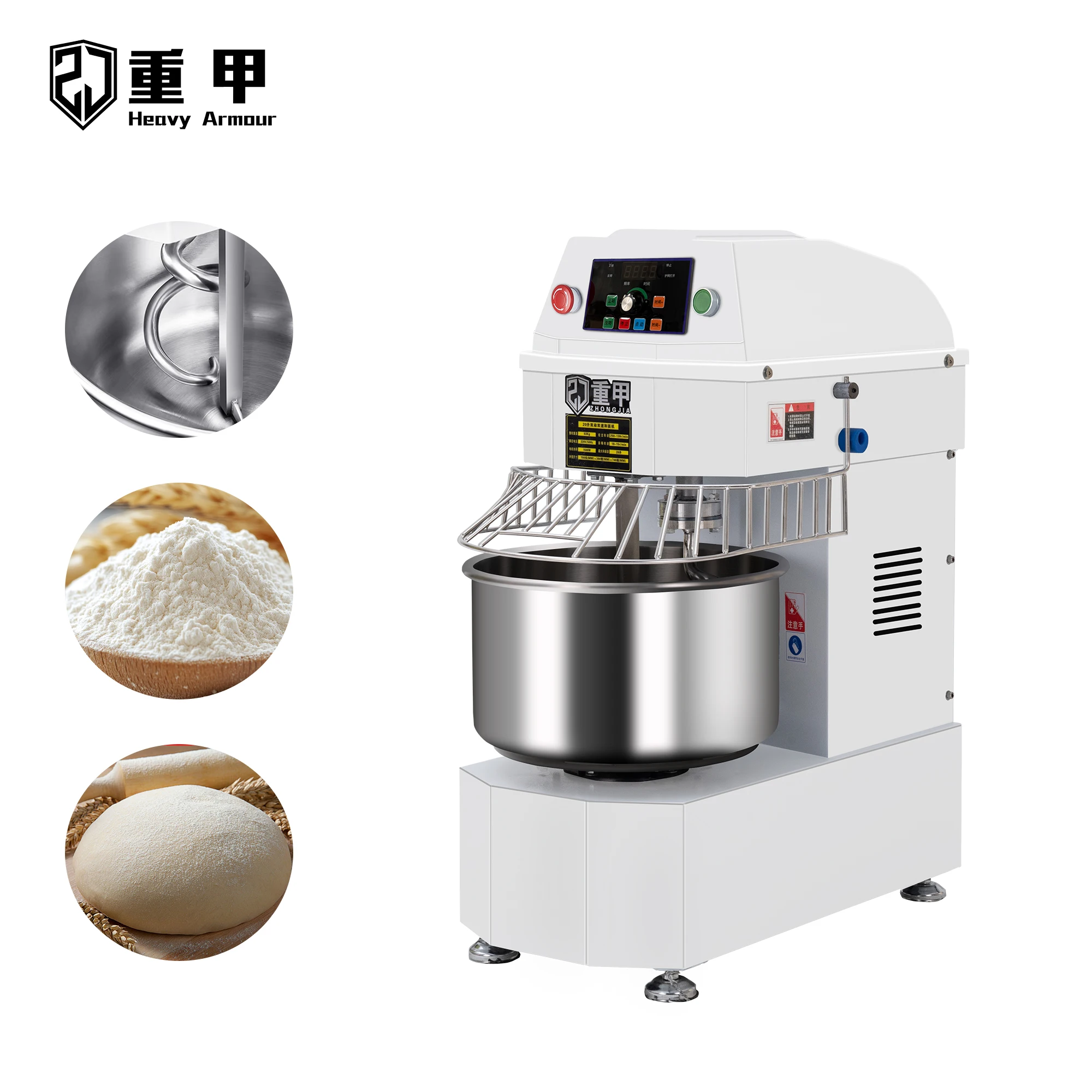 

Commercial 60L Spiral Dough Mixer Kneading Machine For Bakery Bread (25kg Capacity)