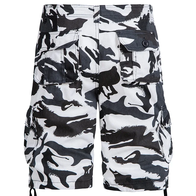 Men's Camo Shorts Summer Casual Half Pants Camouflage Outdoor Sports Short Pants Side Pocket Cotton Breathable Shorts