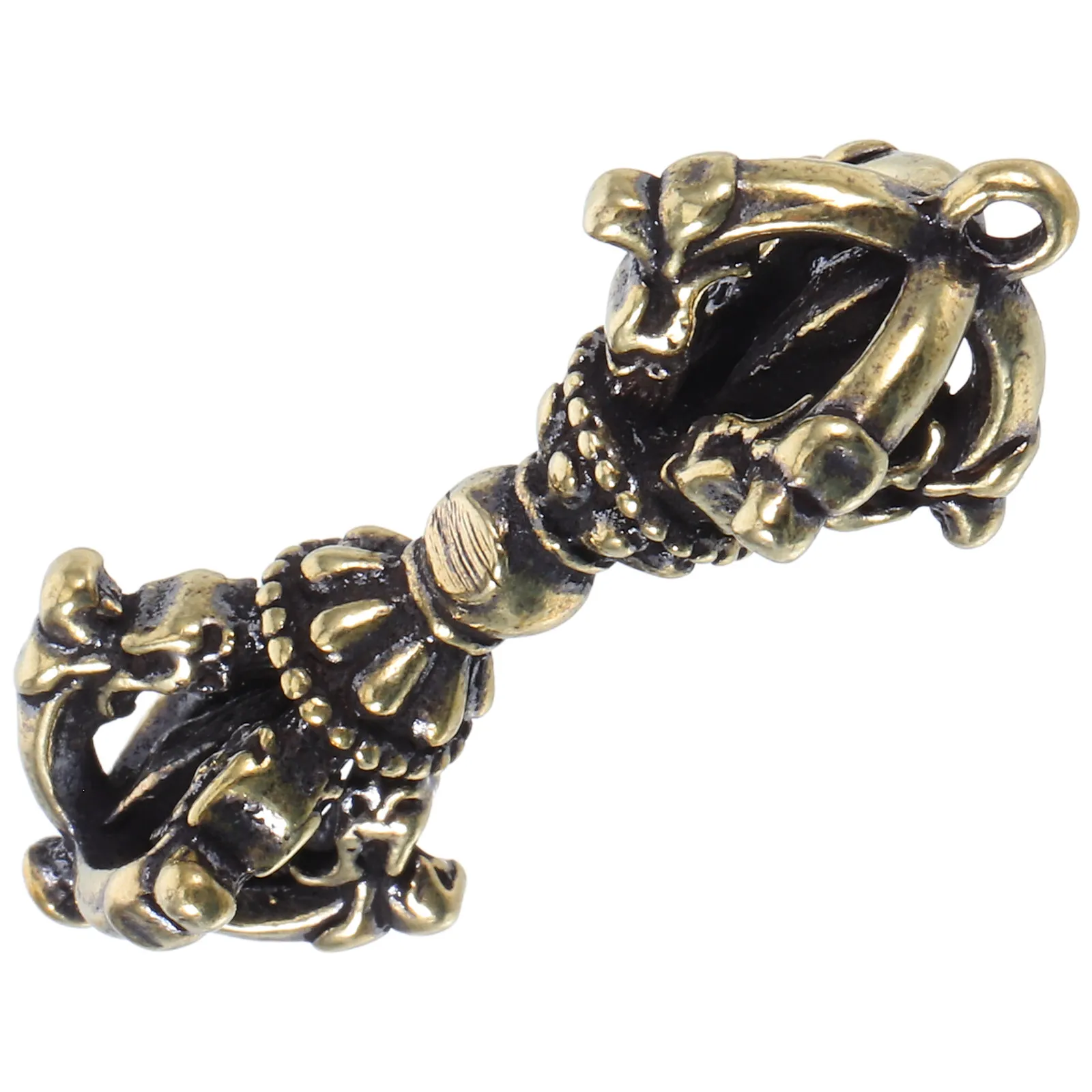 Vintage Tibetan Keychain Pendant Steel Spiritual Protection Amulet Good Luck Charm for Keys Bags Jewelry Making DIY
