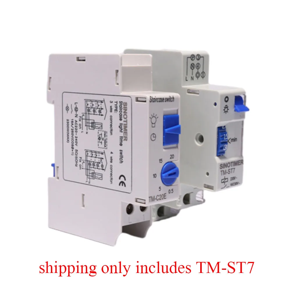 TM-ST7 AC220V 7 Minutes Mechanical Timer 18MM Single Module Din Rail Staircase Time Switch Timer 16A Instrument Timer Switch New
