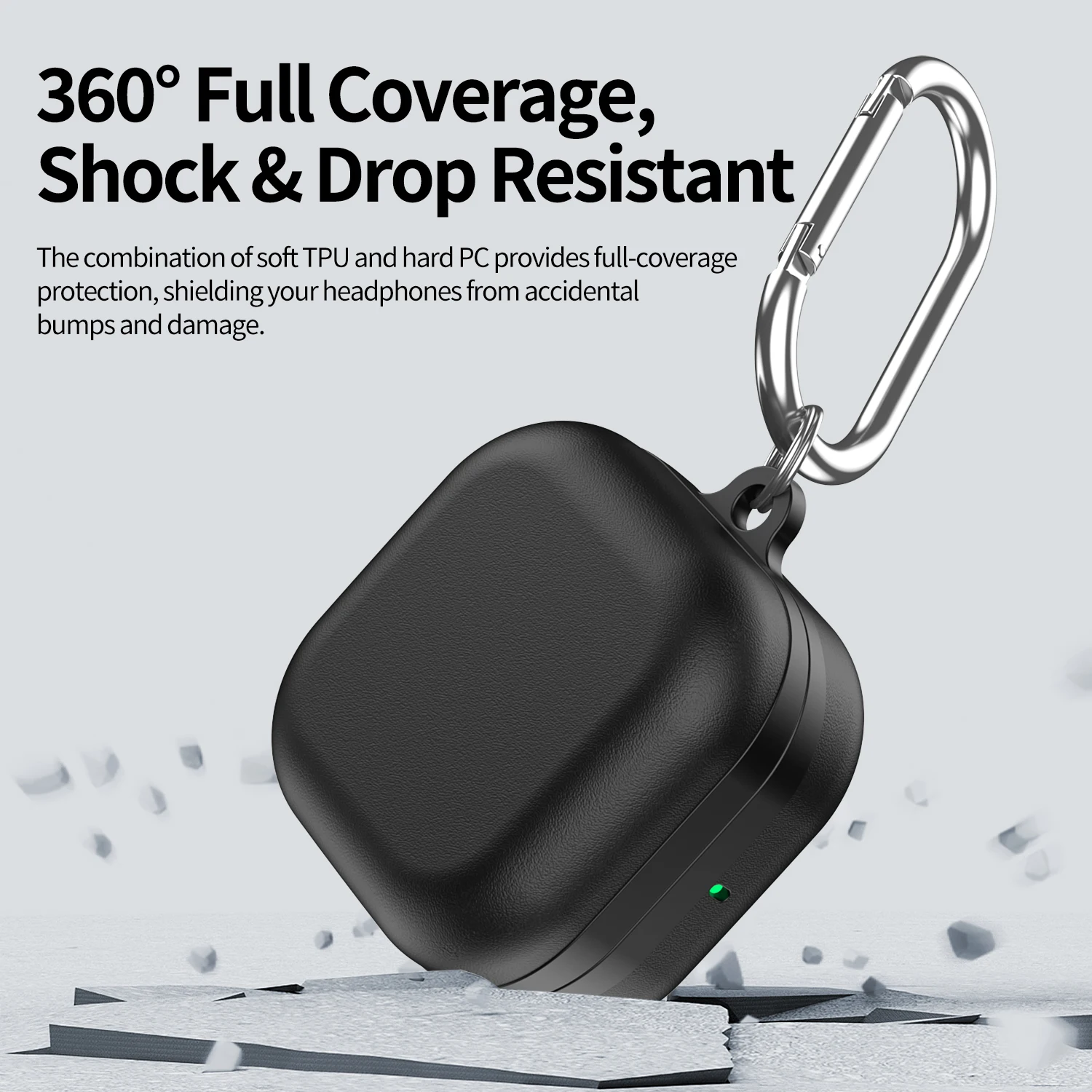 

For Samsung Galaxy Buds 4 / Buds 4 Pro Case TPU+PC Protective Cover Anti-Fingerprint Supports Wireless Charging