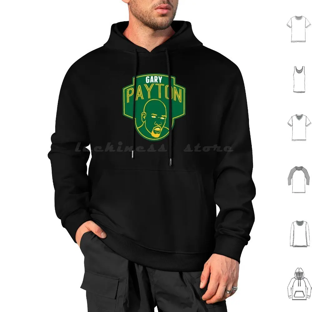 Gary Payton sudaderas con capucha de manga larga Seattle Supersonics Sonics 90s baloncesto Reign Shawn Kemp Gary Payton Hersey Hawkins