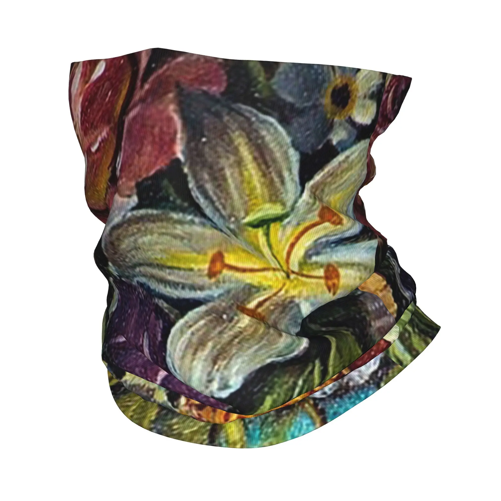 

Многофункциональная балаклава-бандана с принтом «Цветы маслом» для мужчин и женщин, для бега и повседневного использования