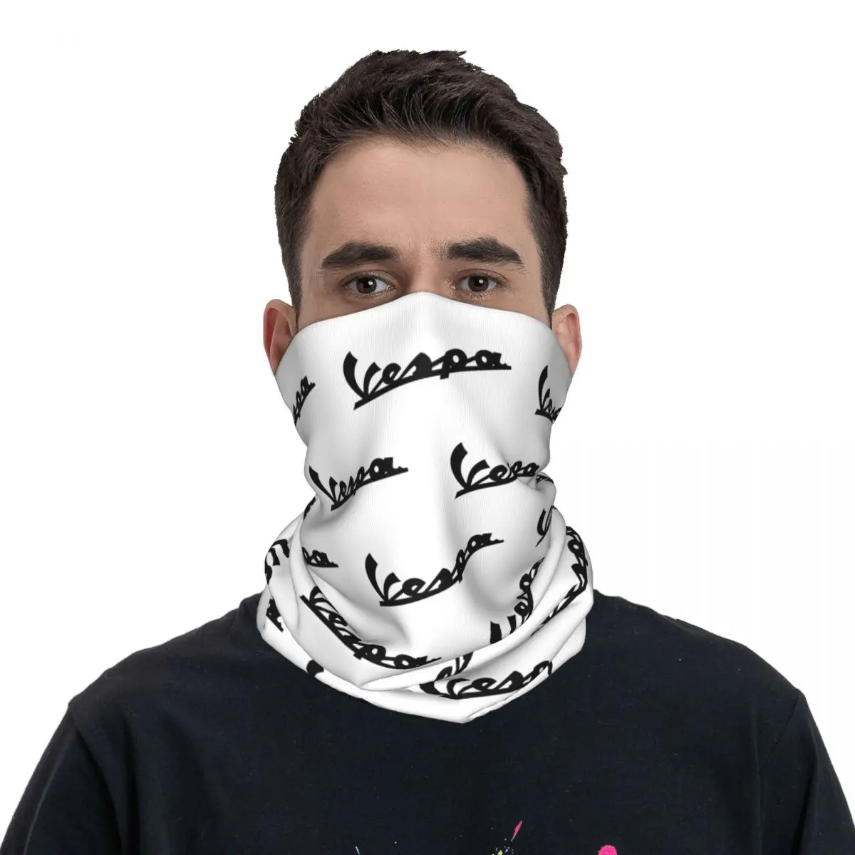 Italy Vespas Motorcycle Bandana Neck Gaiter Printed Motor Balaclavas Face Scarf Multifunctional Headwear Running Adult Winter