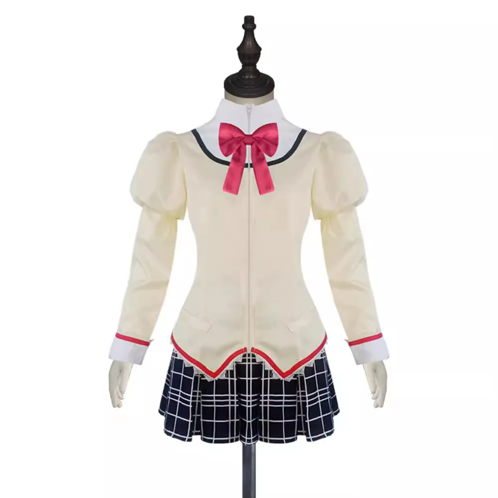 Kaname Madoka Akemi Homura Cosplay Costume School Uniform	school Puella Magi Madoka Magica Adult Halloween Outfit