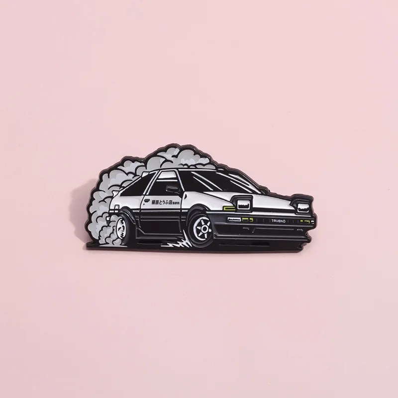 Pin Club | Creative Car Design Metal Brooches Fixed Buckle Black White Metal Badges Clothing Accessories Custom Wholesale Gifts