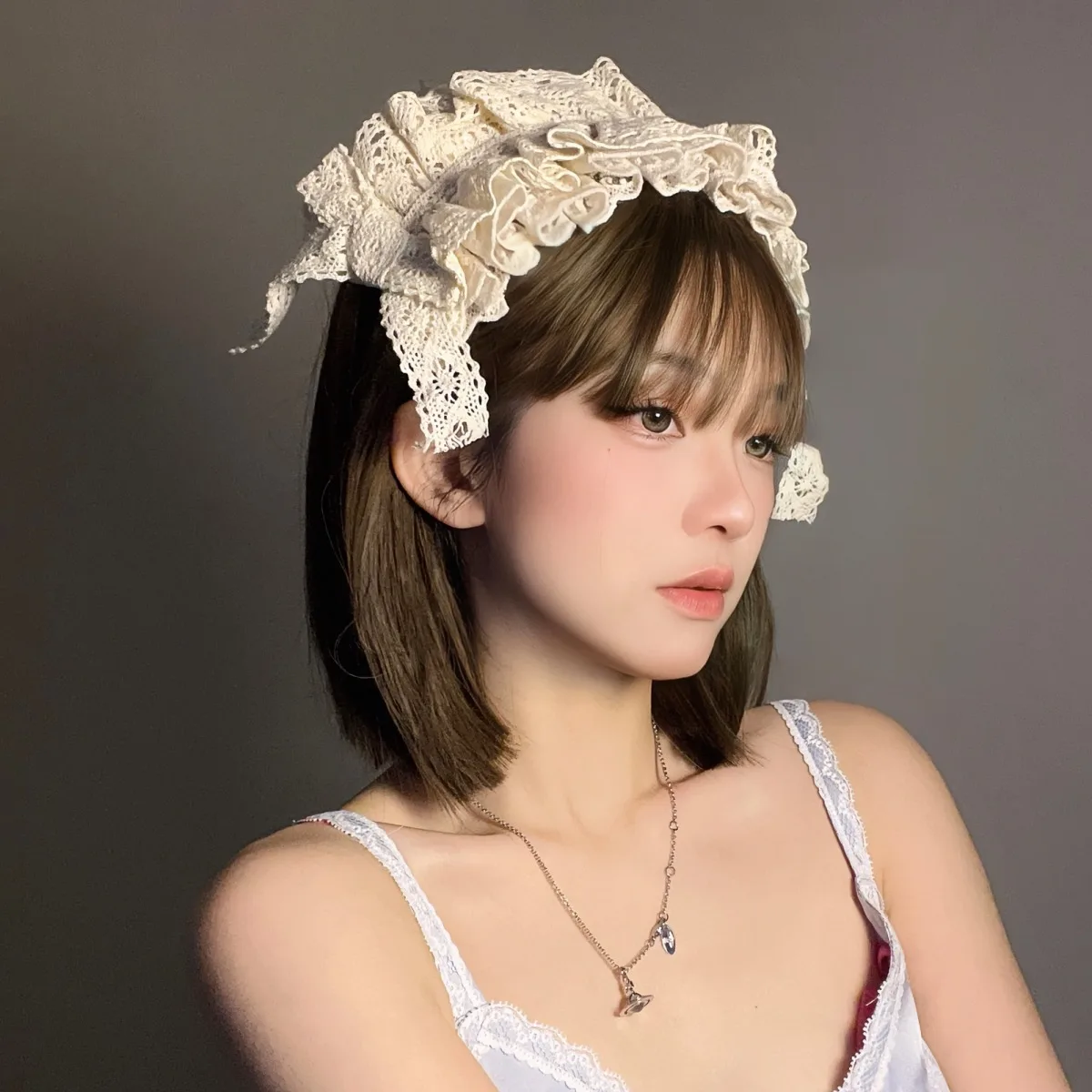Cerceau de cheveux en dentelle Sweet Lolita, joli nœud papillon, fleur, anime, femme de chambre, cosplay, sauna, bande, accessoire, fait à la main, vente en gros