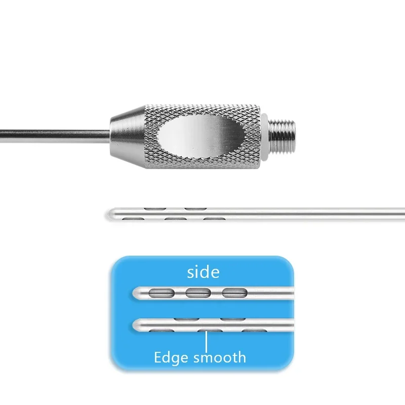 Liposuction Cannula with Threaded Handle S-shaped Holes Needle for Fat Harvesting Liposuction Surgical Tool